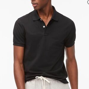 J. Crew Factory Untucked Flex piqué polo AV140 Black S